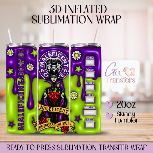Maleficent Coffee - 20oz 3D Inflated Sublimation Wrap