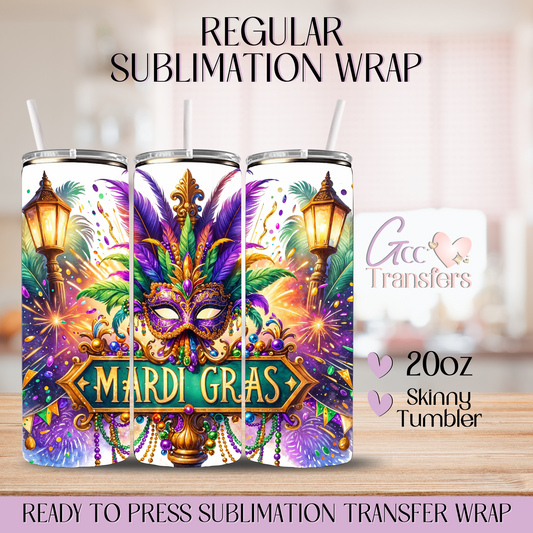 Mardi Gras Mask Colorfull - 20oz Regular Sublimation Wrap