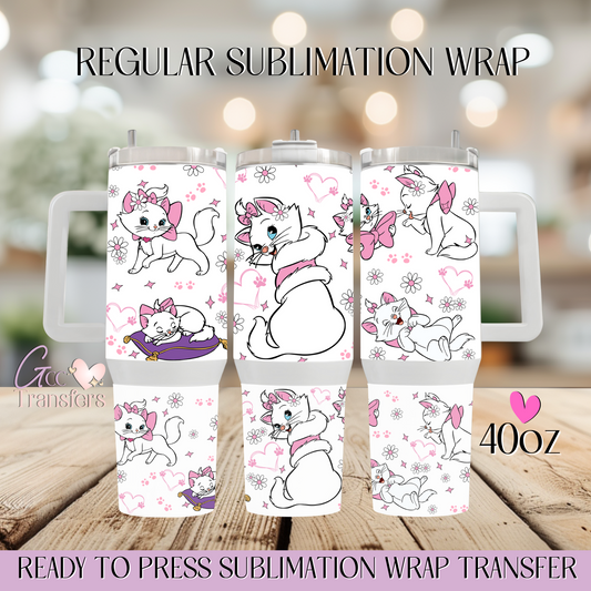 Marie Cute Cat - 40oz Regular Sublimation Wrap