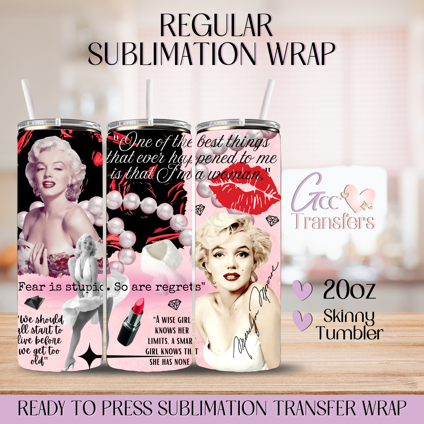 Inspired Singer Glam Pink - 20oz Regular Sublimation Wrap