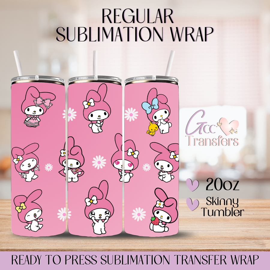 Cute Cat Character - 20oz Regular Sublimation Wrap