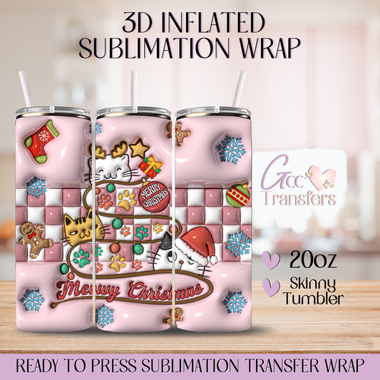 Meowy Christmas - 20oz 3D Inflated Sublimation Wrap