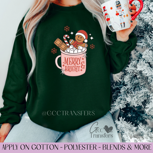 Merry & Bright Cup - Full Color Transfer