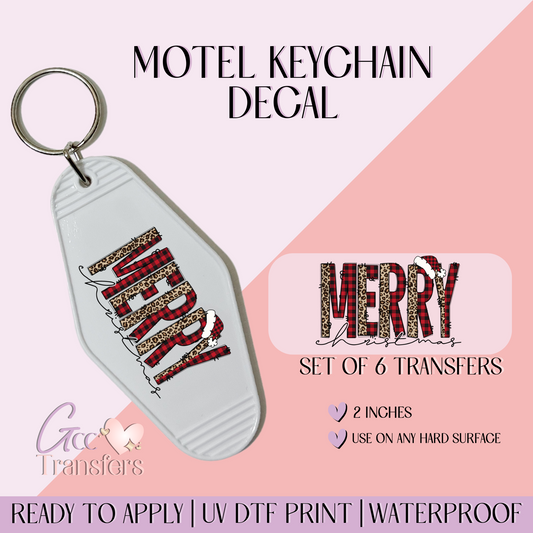 Merry Christmas Leopard - Set of 6 (Motel Keychain UV DTF)