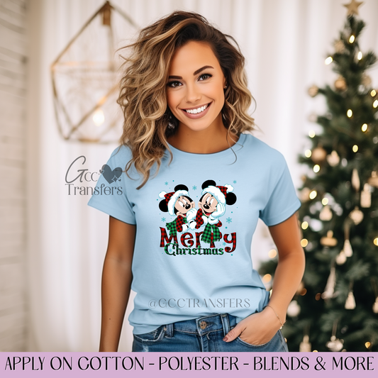 Merry Christmas Mouse- Full Color DTF Transfer