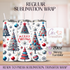 Merry Christmas Tree Red & Blue - 20oz Regular Sublimation Wrap
