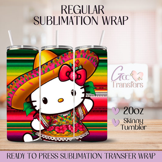 Mexican Kitty - 20oz Regular Sublimation Wrap