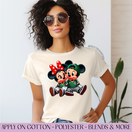 Mexican Mouse Couple Soccer Fans - Full Color DTF Transfer