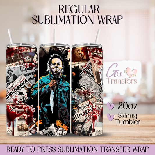 Michael Horror Movie Halloween - 20oz Regular Sublimation Wrap