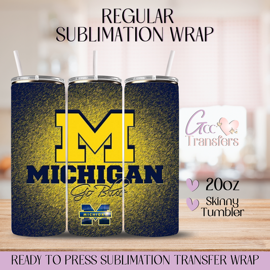 Michigan Go Blue - 20oz Regular Sublimation Wrap
