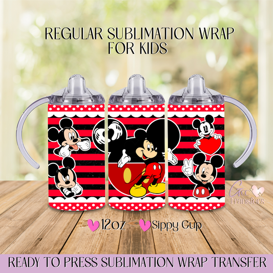 Red Mice Face Character - 12oz Regular Sublimation Wrap