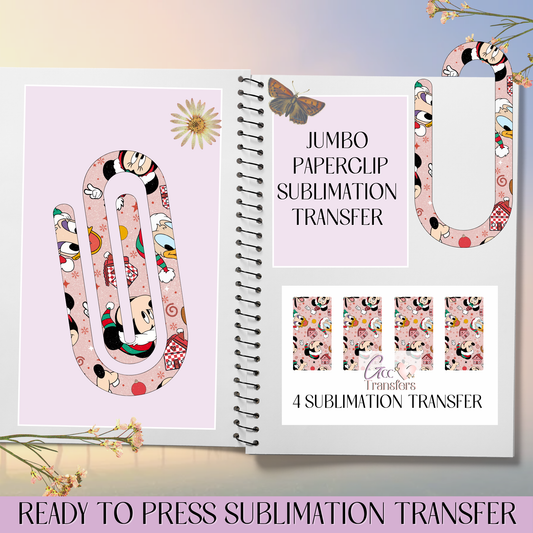 Magical Mice Couple Christmas - Jumbo Paperclip Sublimation Transfer