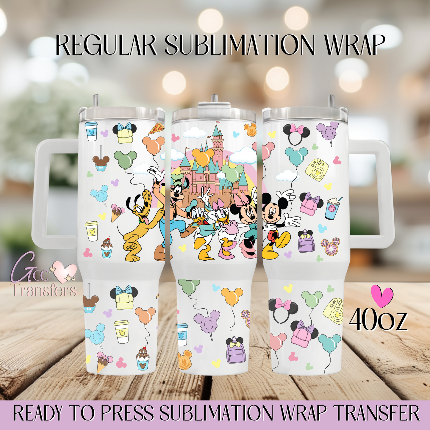 Mouse Magical Castle Balloons - 40oz Regular Sublimation Wrap