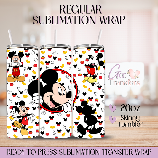 Mouse Faces Yellow & Red - 20oz Regular Sublimation Wrap