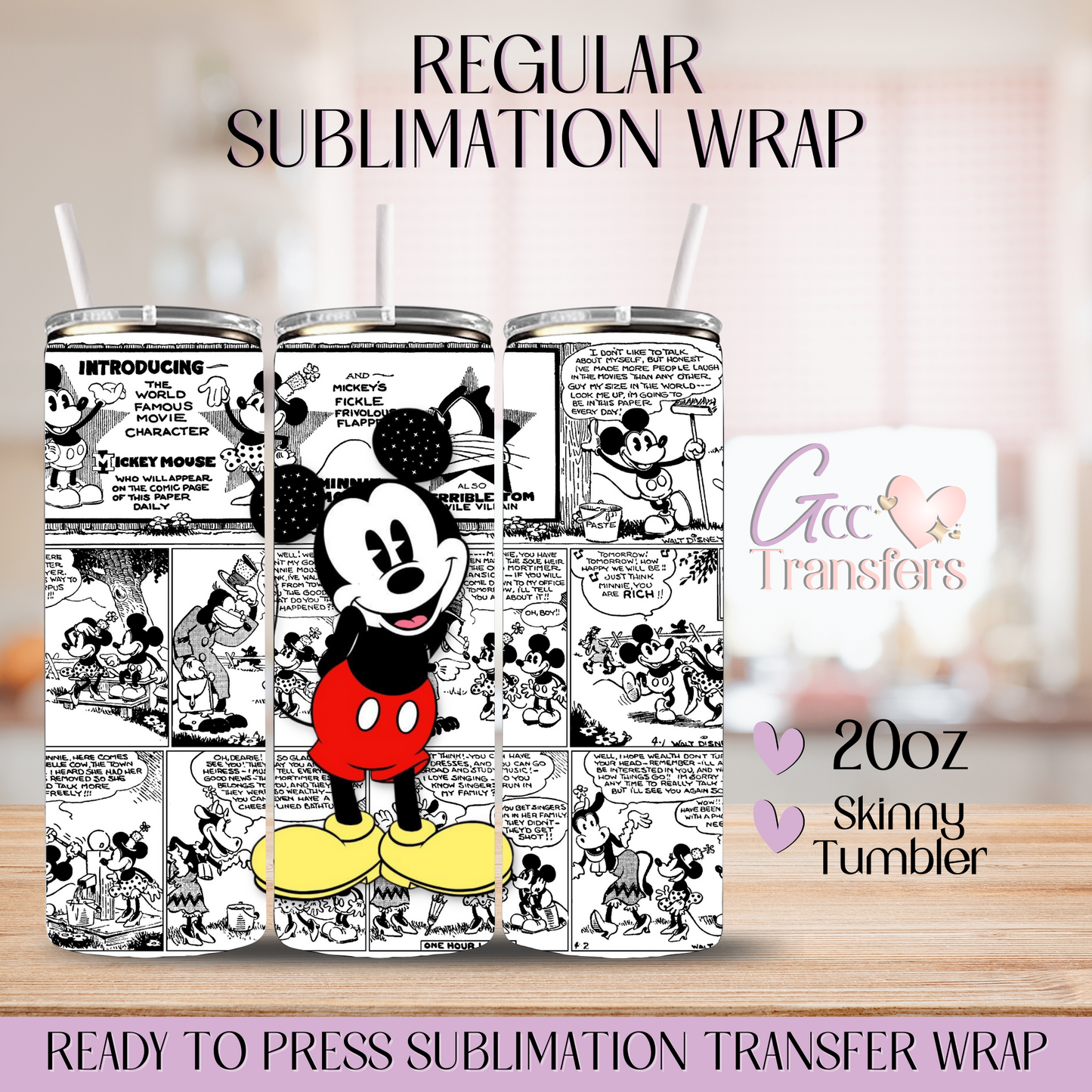 Mouse Newspaper - 20oz Regular Sublimation Wrap