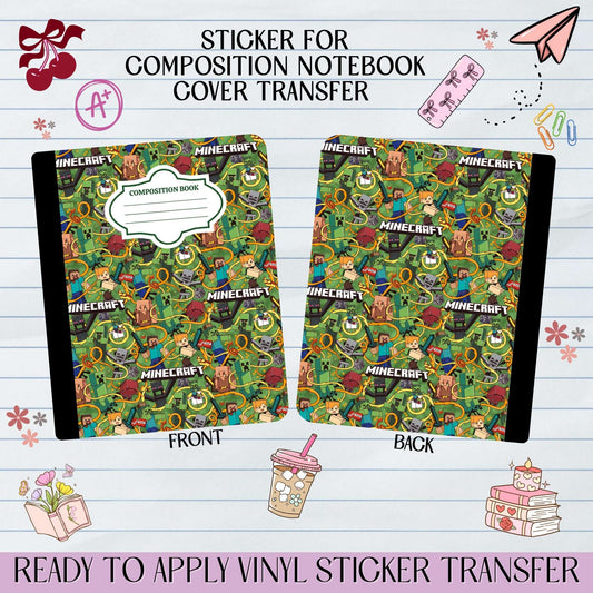 Green Online Video Game Craft - Sticker for Notebook Cover