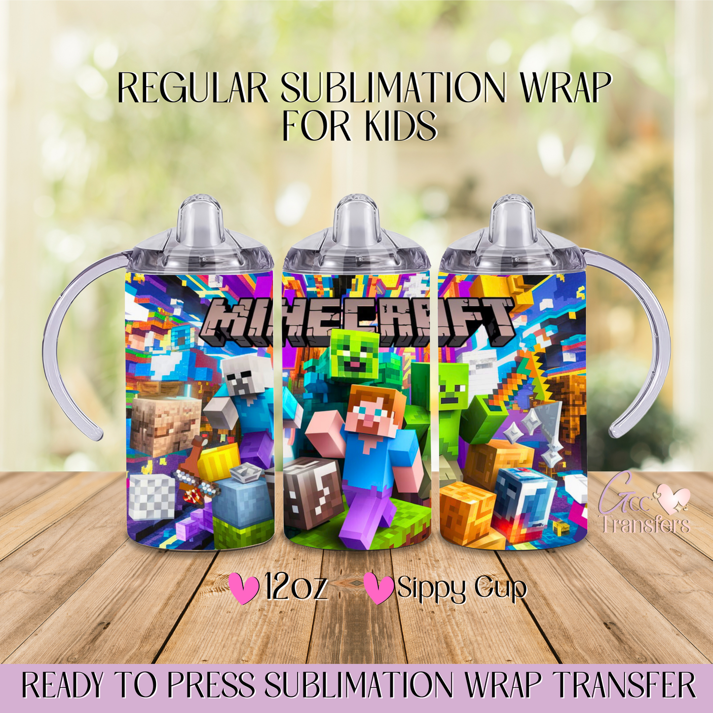 Green Video Game Characters - 12oz Regular Sublimation Wrap
