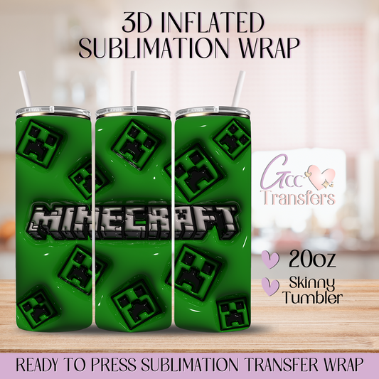 Green Video Game M-Crafts - 20oz 3D Inflated Sublimation Wrap