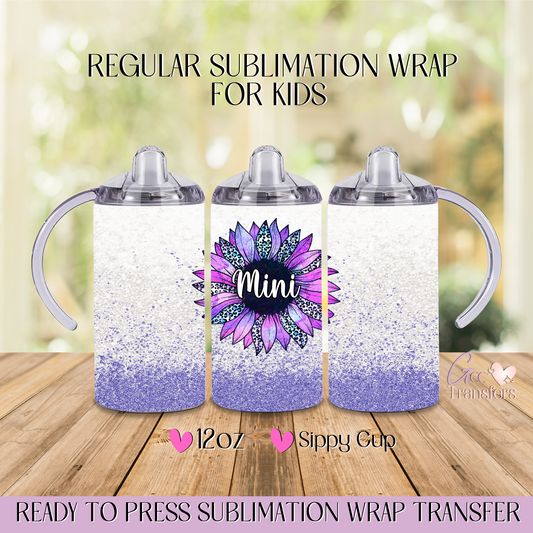 Mini Sunflower Purple - 12oz Regular Sublimation Wrap