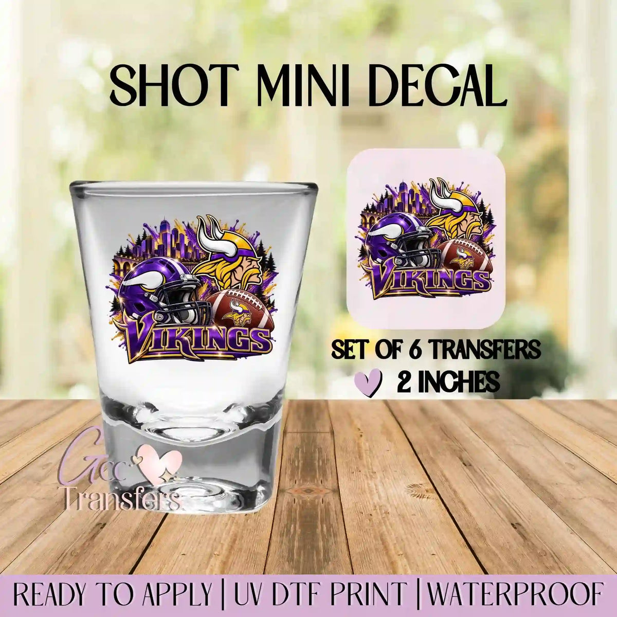Vikings Football Ball - Set of 6 (Shot UV Decals)