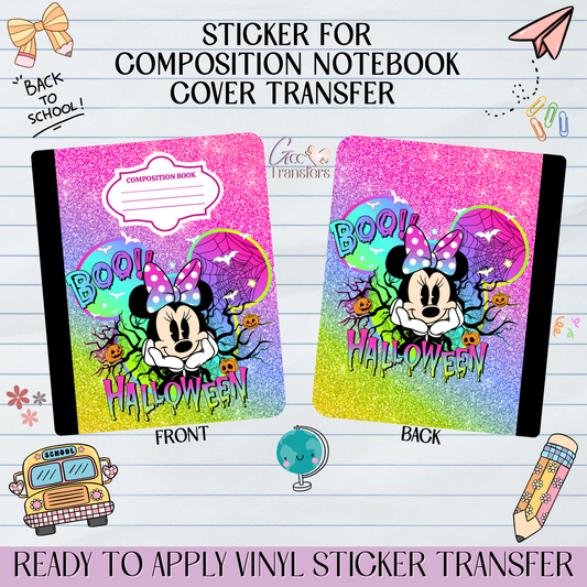 Mice Boo Halloween - Sticker for Notebook Cover