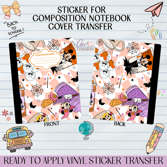 Mice Couple Halloween Ice Coffee - Sticker for Notebook Cover