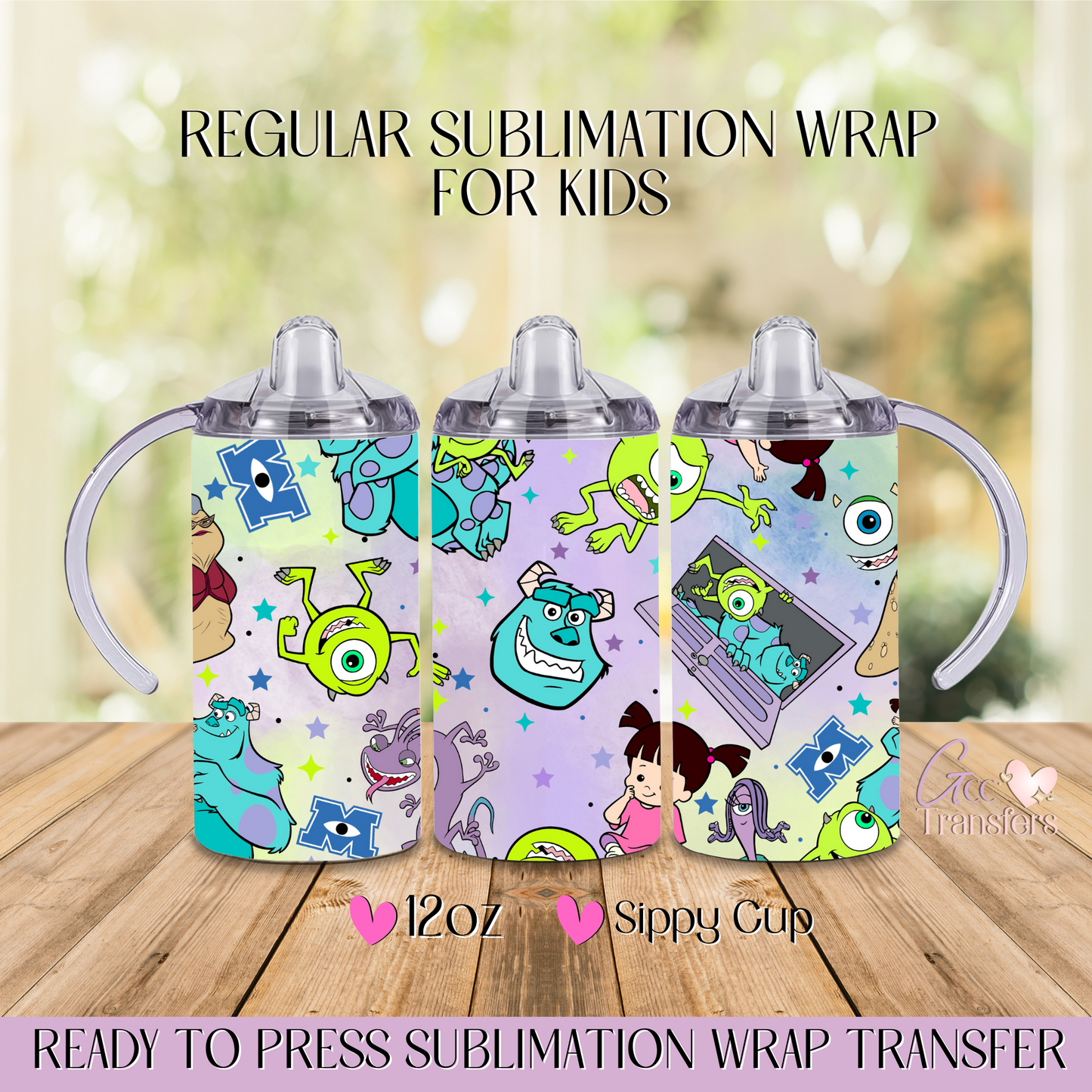 Mosters Cartoon Character - 12oz Regular Sublimation Wrap