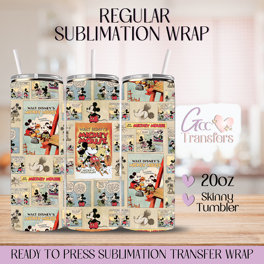 Old Newspaper Mouse Stories - 20oz Regular Sublimation Wrap