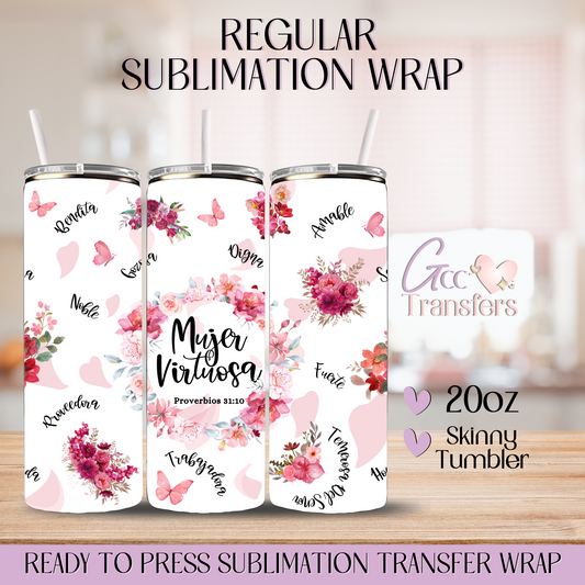 Mujer Virtuosa - 20oz Regular Sublimation Wrap