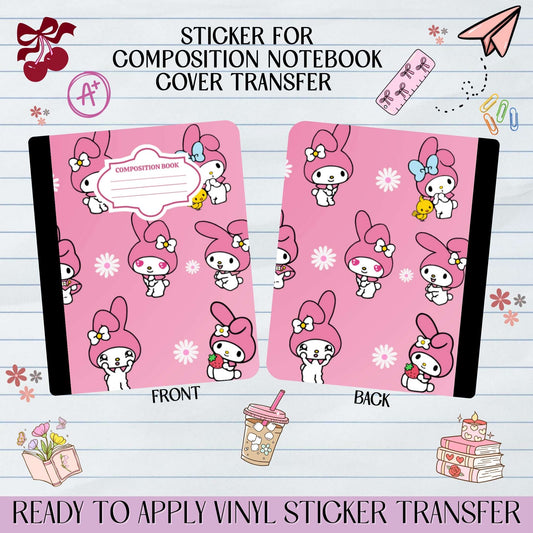 Cute Cat Character - Sticker for Notebook Cover