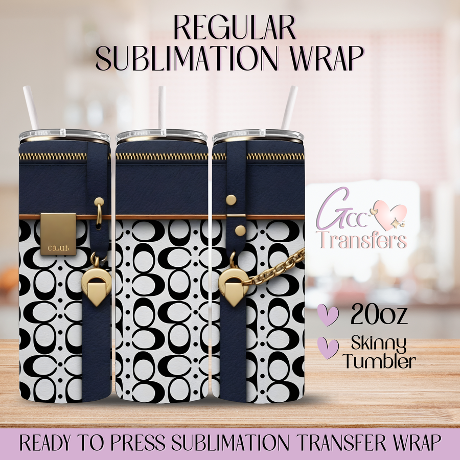 Navy Purse Fashion Leather - 20oz Regular Sublimation Wrap