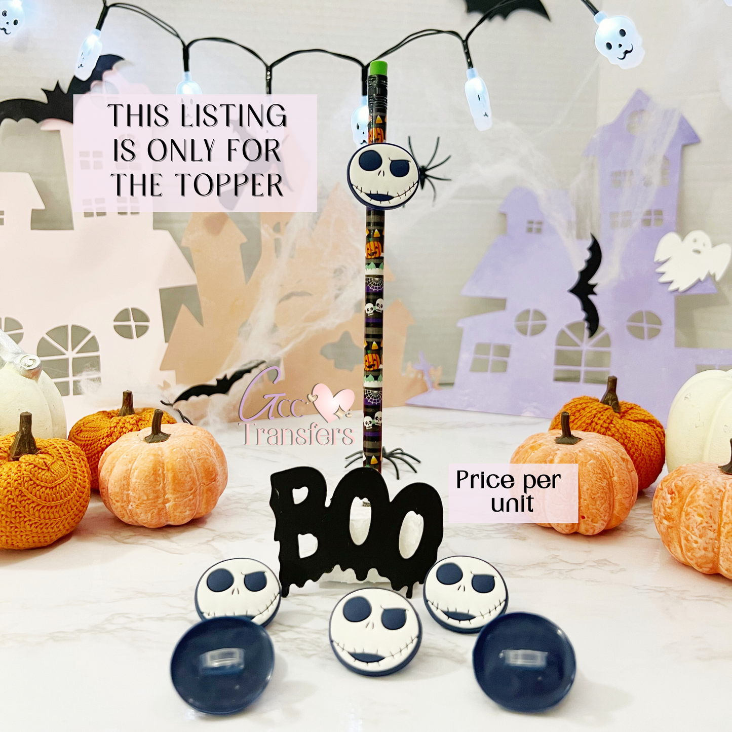 Haunted Face Navy ( (RTS) Straw Topper