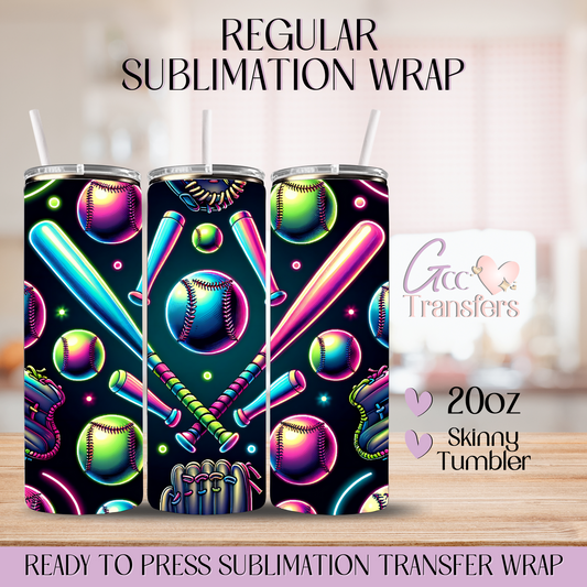 Neon Softball - 20oz Regular Sublimation Wrap