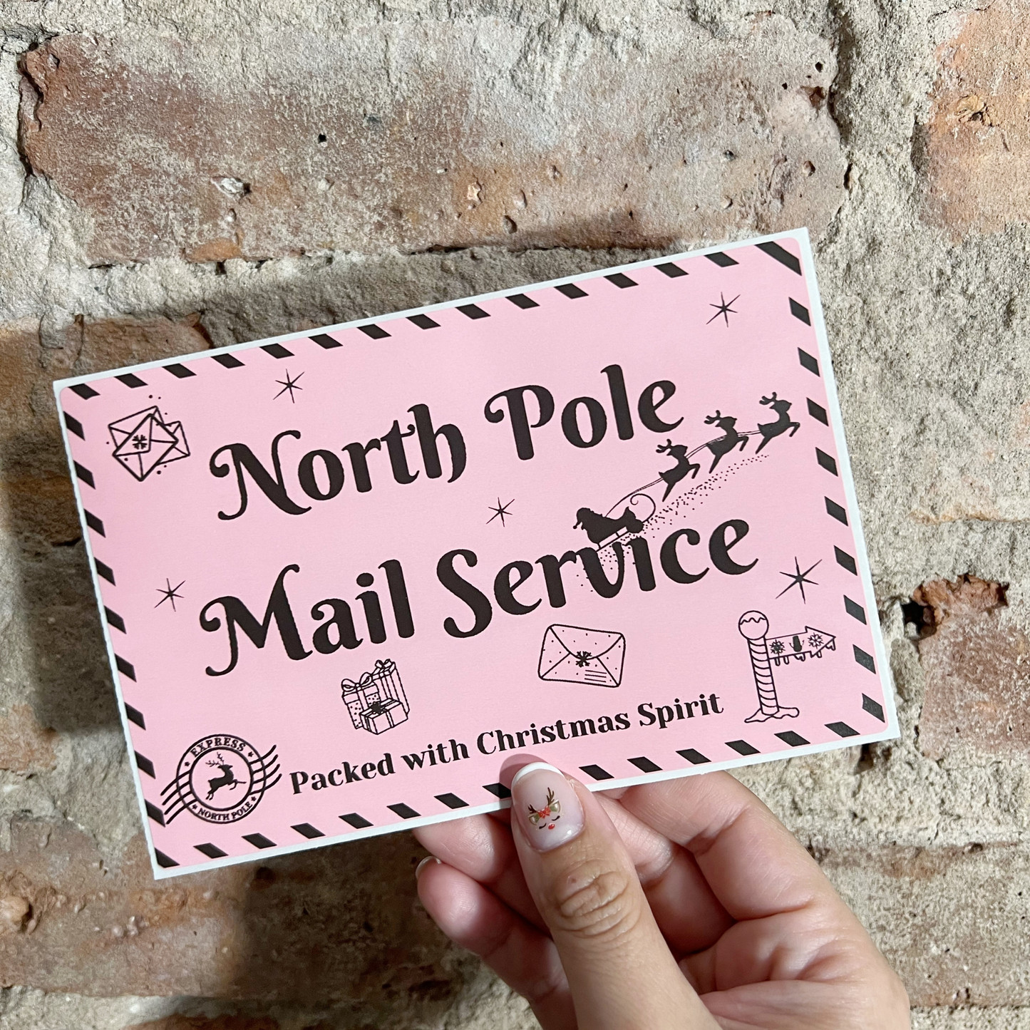 North Pole Mail Service - 100 Thermal Labels Stickers