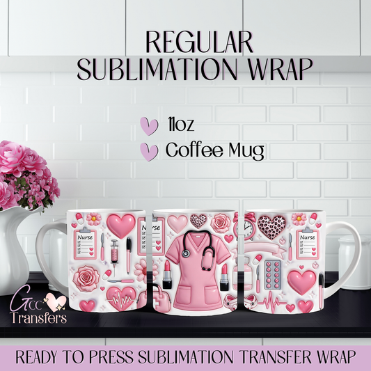 Nurse Coat Syringe - 11oz Mug Regular Sublimation Wrap