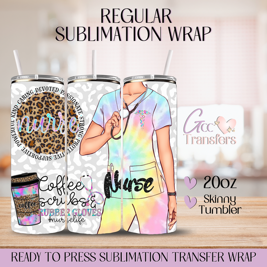 Nurse Coffee Scrubs- 20oz Regular Sublimation Wrap