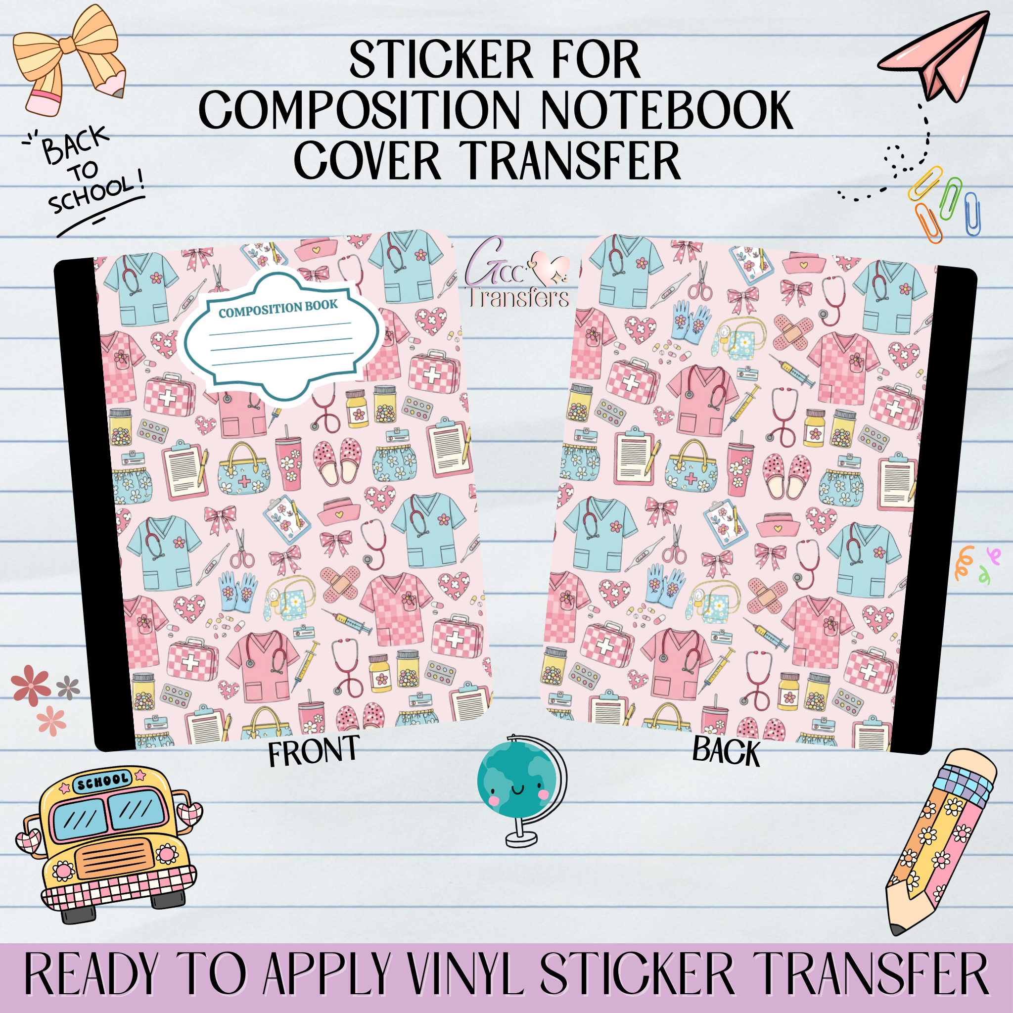 Nurse Retro - Sticker for Notebook Cover – GCC Transfers