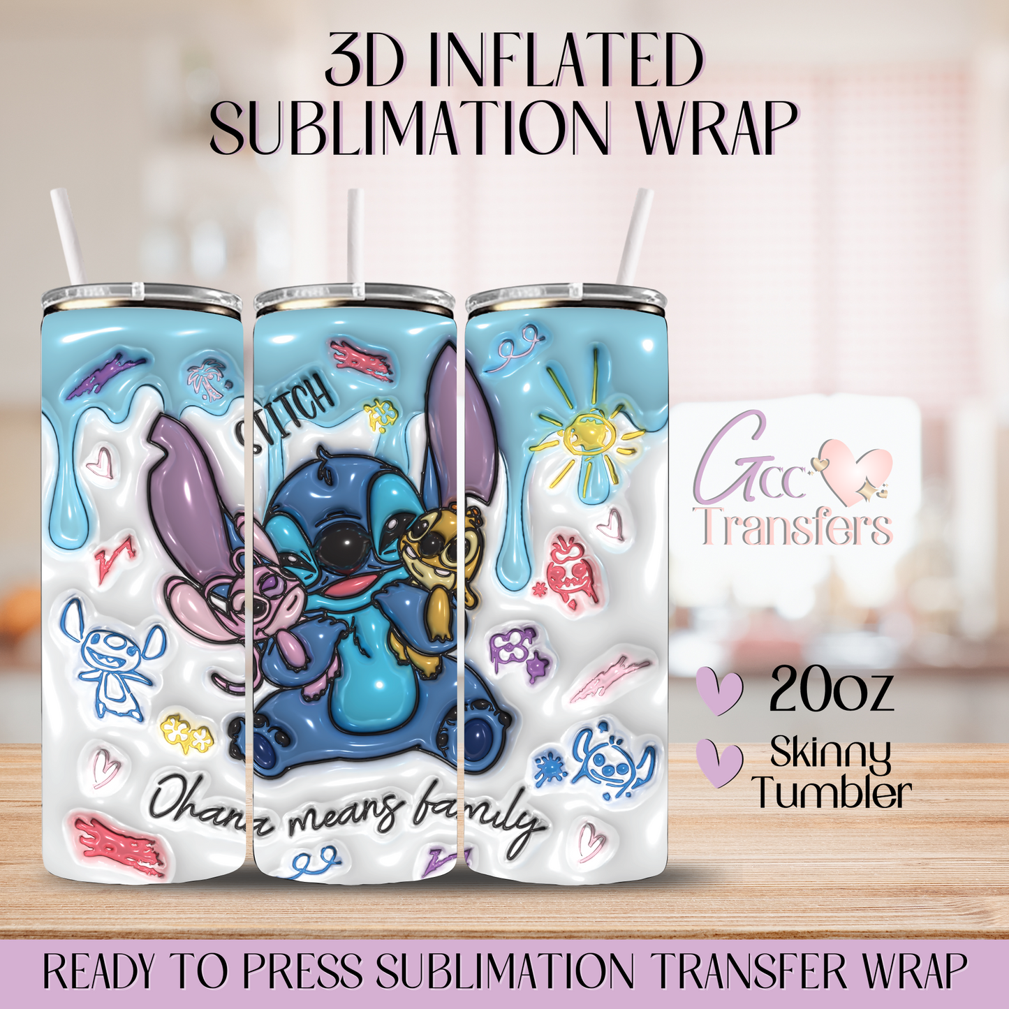Aloha Hawaii Family  - 20oz 3D Inflated Sublimation Wrap