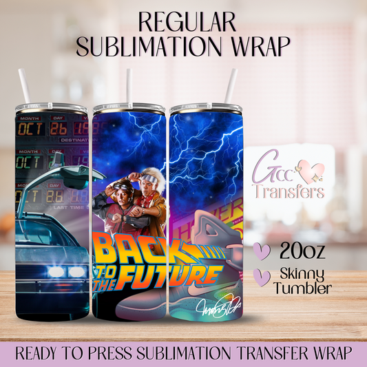 Old Future Movie Thunderbolt- 20oz Regular Sublimation Wrap