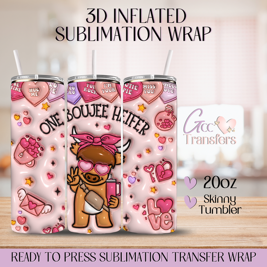 One Boujee Heifer - 20oz 3D Inflated Sublimation Wrap