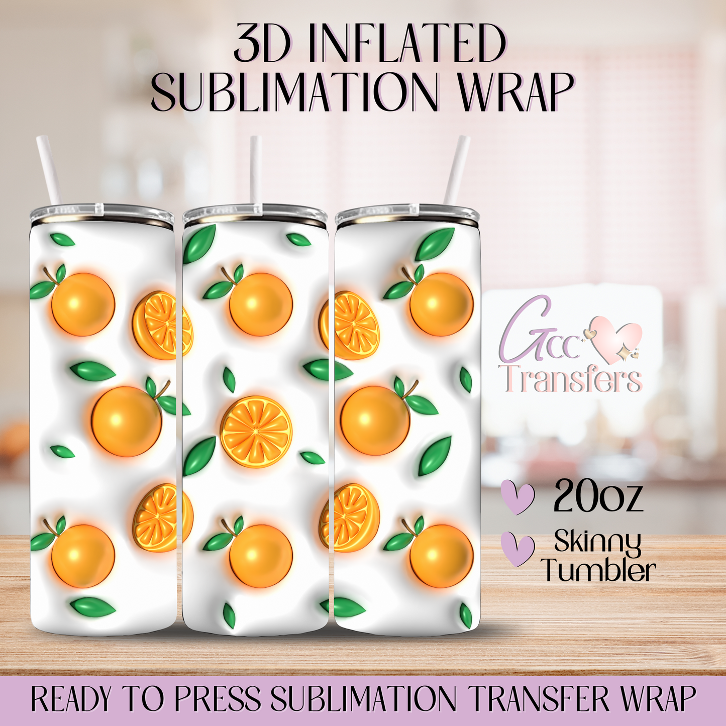 Orange Fruit - 20oz 3D Inflated Sublimation Wrap