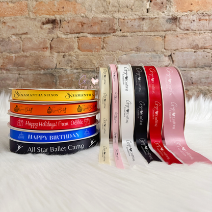 7/8" Custom Printing Ribbon - Double Face Satin