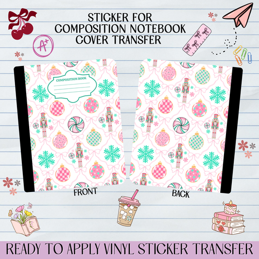 Pastel Nutcracker Ornament - Sticker for Notebook Cover