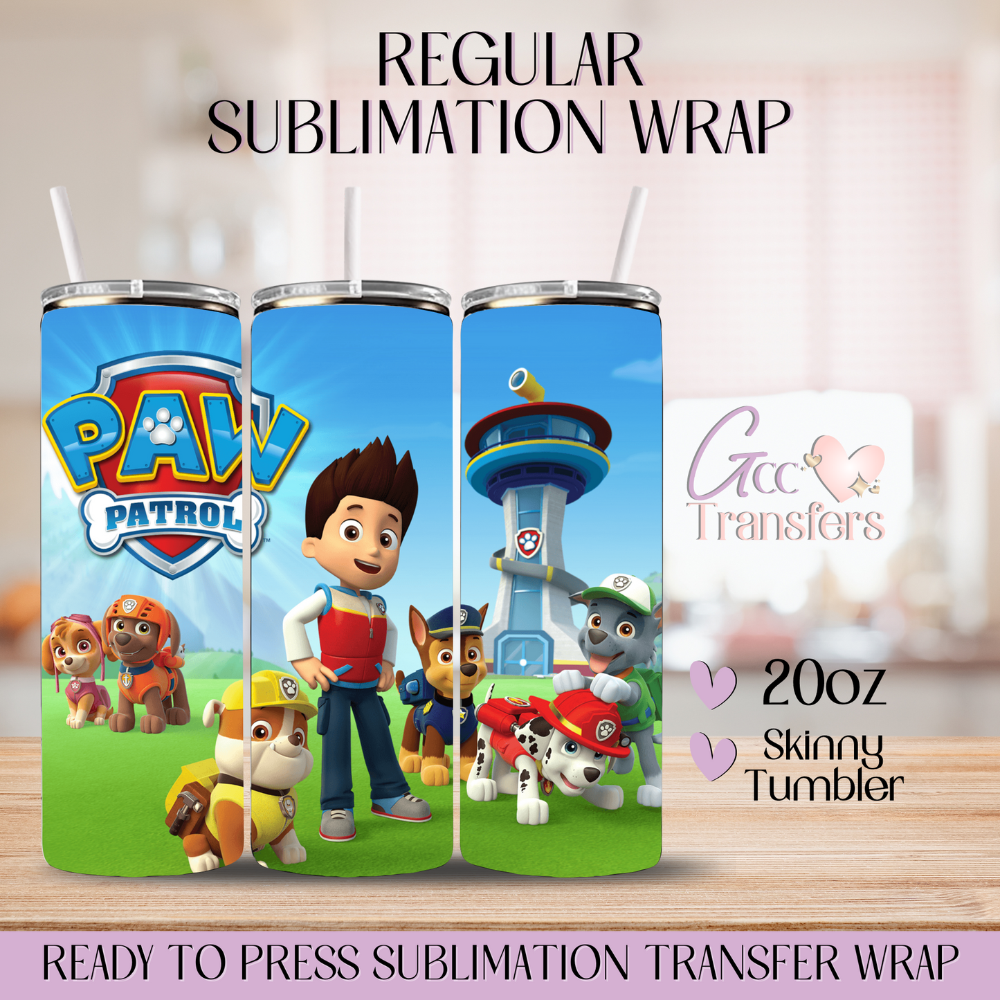 Paw Puppies - 20oz Regular Sublimation Wrap