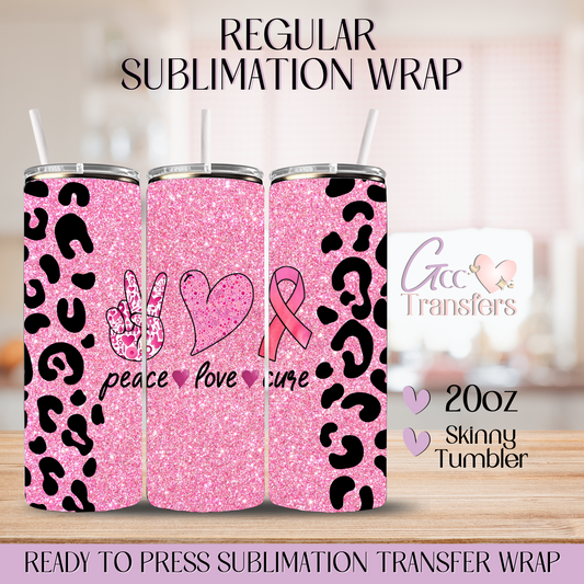 Peace Love Cure BCA - 20oz Regular Sublimation Wrap