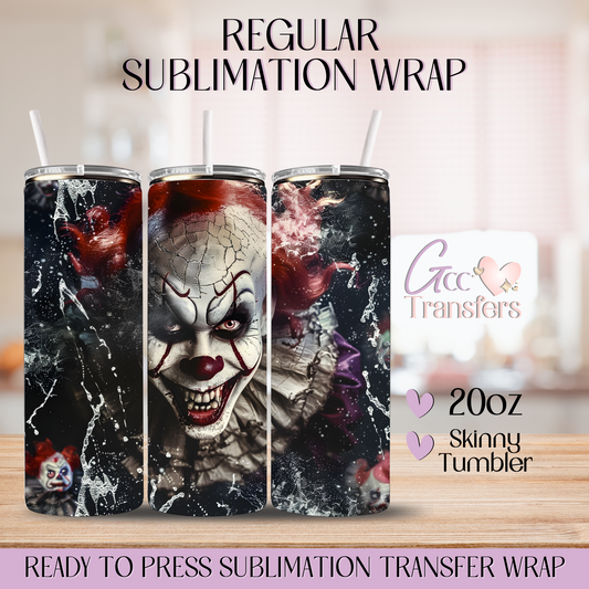 Wise Clown Face Horror Character - 20oz Regular Sublimation Wrap