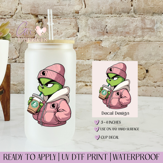 Pink Girl Boujee Coffee - Decal UVDTF