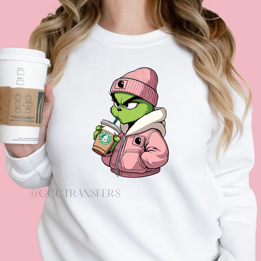 Pink Boujee Girl Coffee - Full Color Transfer