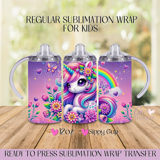 Pink Cute Unicorn - 12oz Regular Sublimation Wrap