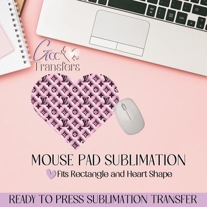 Pink Luxury Pattern 3D - Mouse Pad Sublimation Transfer